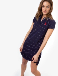 Жіноча сукня-поло U.S. Polo Assn в горошок 1159804016 (Білий/синій, M) 1159804016 (Білий/синій, M)