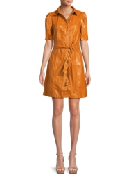 Сукня-сорочка DKNY зі штучної шкіри 1159804331 (Помаранчевий, 8(M))