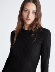 Женское платье миди Calvin Klein в рубчик 1159804830 (Черный, S)