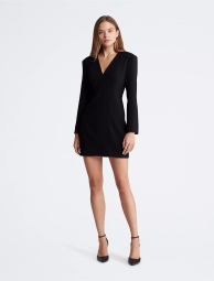Женское мини-платье Calvin Klein с V-образным вырезом 1159804835 (Черный, 10)