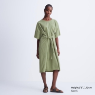 Женское легкое платье UNIQLO 1159807985 (Зеленый, L)