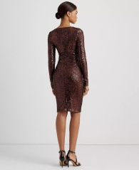 Женское платье Ralph Lauren с пайетками 1159810005 (Коричневый, 8)