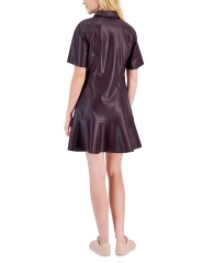 Женское платье из экокожи Tommy Hilfiger с короткими рукавами 1159810331 (Фиолетовый, 6)
