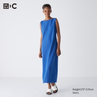 Стильное удлиненное платье Uniqlo 1159810855 (Синий, M)