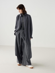 Жіноча сукня-сорочка UNIQLO з поясом 1159824035 (Сірий XS)