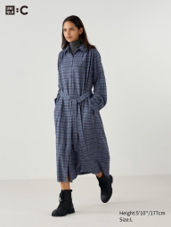 Жіноча сукня-сорочка UNIQLO з поясом 1159824686 (Синій L)