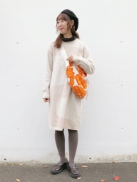 Теплое платье с длинным руковом Uniqlo 1159825258 (Бежевый S)