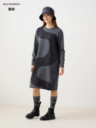 Теплое платье Uniqlo с длинным руковом 1159826261 (Серый M)