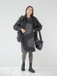 Теплое платье Uniqlo с длинным руковом 1159827114 (Серый L)