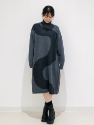 Теплое платье Uniqlo с длинным руковом 1159827114 (Серый L)