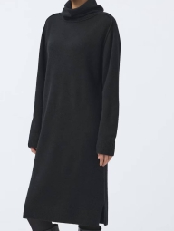 Женское шерстяное платье Uniqlo с длинными рукавами 1159828021 (Черный L)