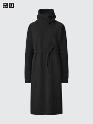 Женское шерстяное платье Uniqlo с длинными рукавами 1159828021 (Черный L)
