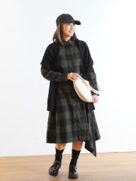 Жіноча сукня-сорочка UNIQLO в асиметричну клітинку 1159828194 (Зелений M)