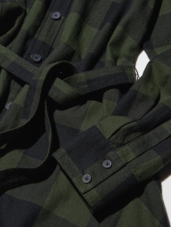 Жіноча сукня-сорочка UNIQLO в асиметричну клітинку 1159828194 (Зелений M)