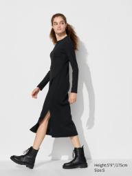 Жіноча сукня Uniqlo в рубчик 1159828226 (Чорний M)