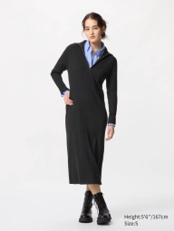 Женское платье Uniqlo в рубчик 1159832748 (Черный L)