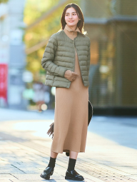 Женское платье Uniqlo в рубчик 1159833480 (Бежевый M)