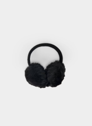 Стильные теплые наушники Karl Lagerfeld с экомехом 1159795314 (Черный, One size)