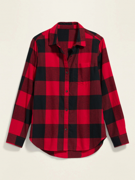Женская фланелевая рубашка Old Navy в клетку art455045 (Красный/Черный, размер XL)