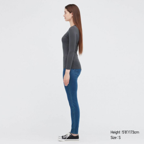 Женское термобелье лонгслив Uniqlo HEATTECH Extra Warm Crew Neck 1159762004 (Серый, XS)