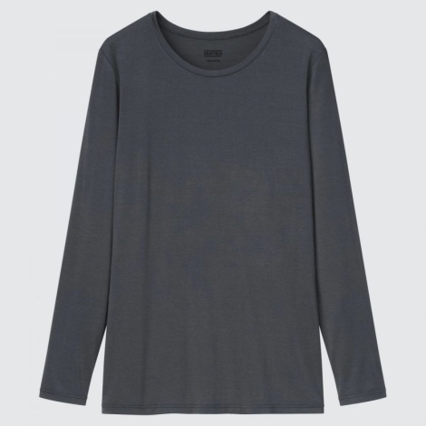 Женское термобелье лонгслив Uniqlo HEATTECH Extra Warm Crew Neck 1159762004 (Серый, XS)