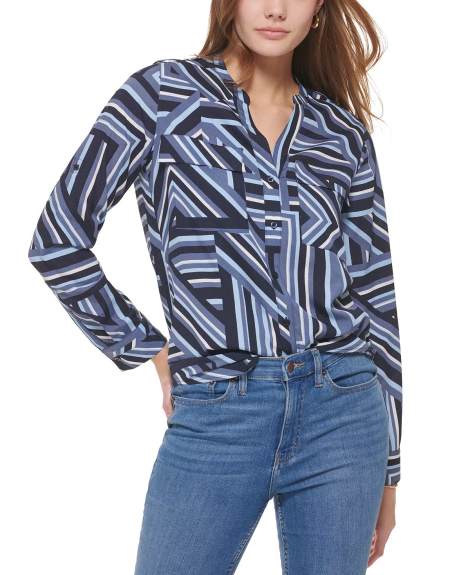 Женская рубашка с принтом Calvin Klein 1159773850 (Синий, L)
