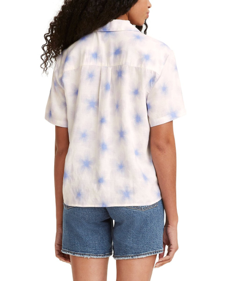 Женская рубашка на пуговицах Levi's с коротким рукавом 1159775450 (Белый, XL)