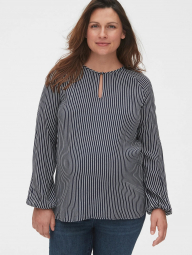 Блузка для беременных GAP с длинным рукавом 1159757696 (Белый/Синий, S)