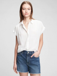Легкая женская рубашка GAP c коротким рукавом 1159758392 (Белый, XL)