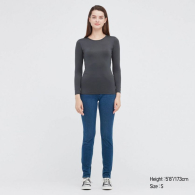 Женское термобелье лонгслив Uniqlo HEATTECH Extra Warm Crew Neck 1159762004 (Серый, XS)