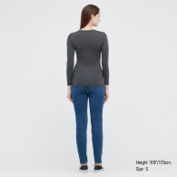 Женское термобелье лонгслив Uniqlo HEATTECH Extra Warm Crew Neck 1159762004 (Серый, XS)