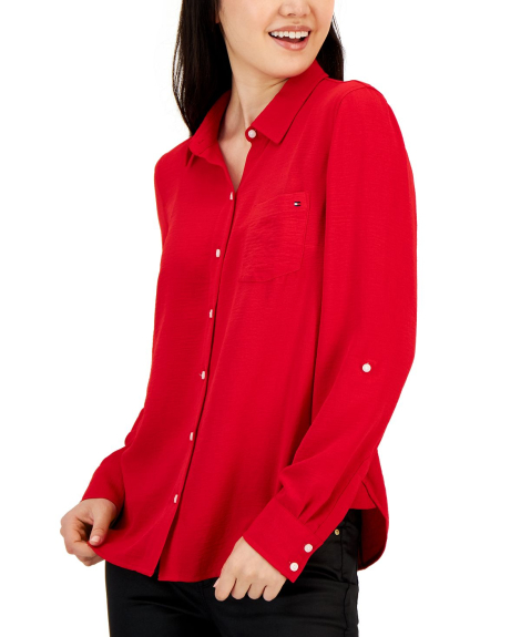 Жіноча легка сорочка Tommy Hilfiger на ґудзиках оригінал