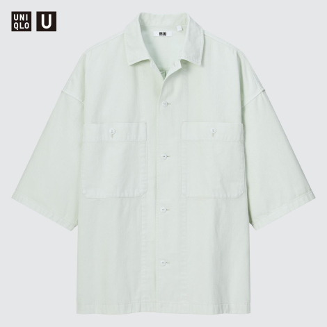 Рубашка с коротким рукавом UNIQLO 1159786522 (Зеленый, XL)