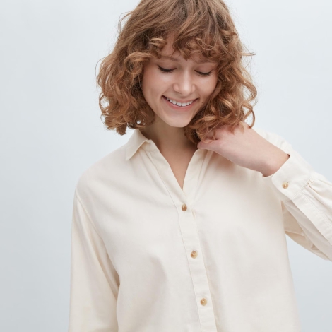 Женская рубашка Uniqlo на пуговицах 1159792337 (Белый, XL)