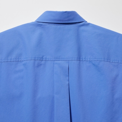 Хлопковая рубашка UNIQLO  с длинным рукавом 1159795682 (Голубой, XL)