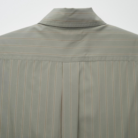 Женская рубашка Uniqlo в полоску 1159797491 (Зеленый, XL)