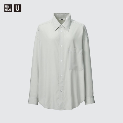 Легкая женская рубашка Uniqlo 1159797494 (Зеленый, L)