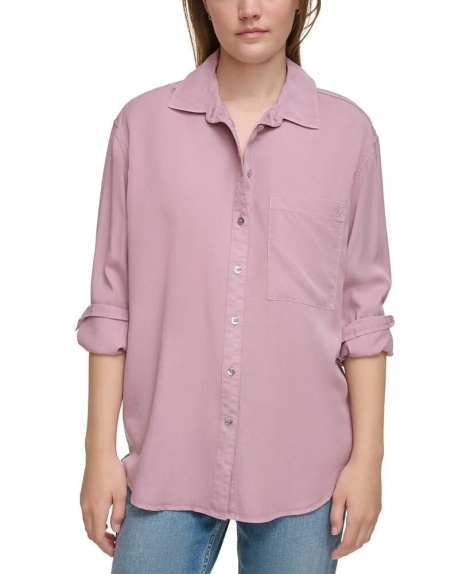Жіноча сорочка Calvin Klein на гудзиках 1159806764 (Бузковий, S)