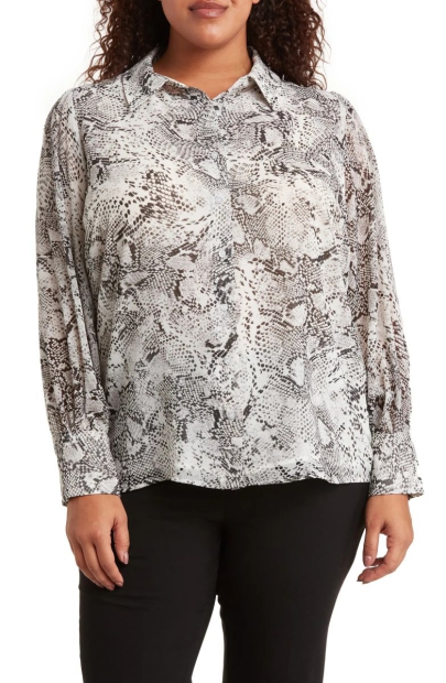 Женская легкая рубашка на пуговицах Calvin Klein 1159807052 (Серый, 2X)
