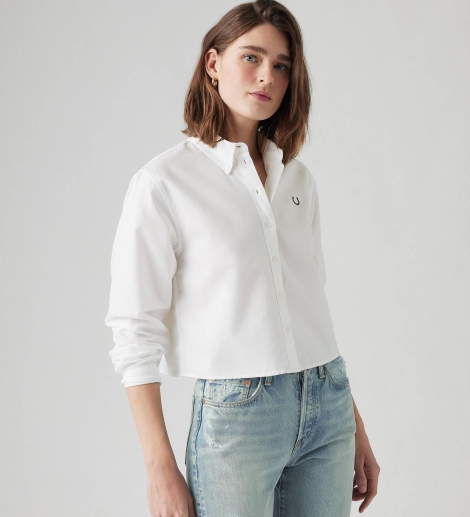 Жіноча сорочка Levi's укорочена 1159821774 (Білий S)