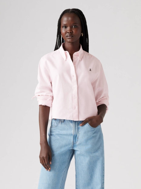 Жіноча сорочка Levi's укорочена 1159821775 (Рожевий S)