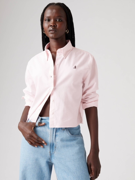 Жіноча сорочка Levi's укорочена 1159821775 (Рожевий S)