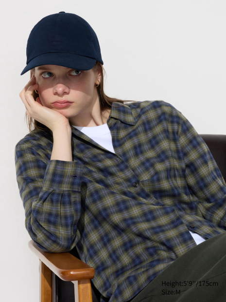 Фланелева сорочка Uniqlo в клітинку 1159831136 (Синій/Зелений S)