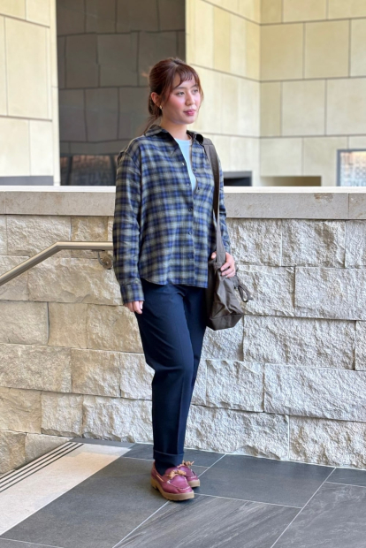 Фланелева сорочка Uniqlo в клітинку 1159831136 (Синій/Зелений S)