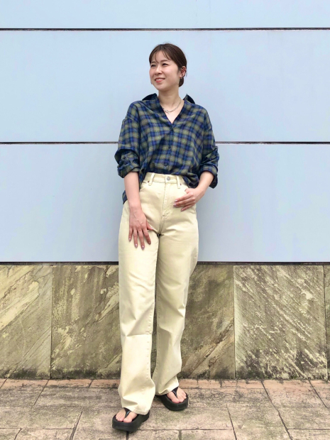 Фланелева сорочка Uniqlo в клітинку 1159831136 (Синій/Зелений S)