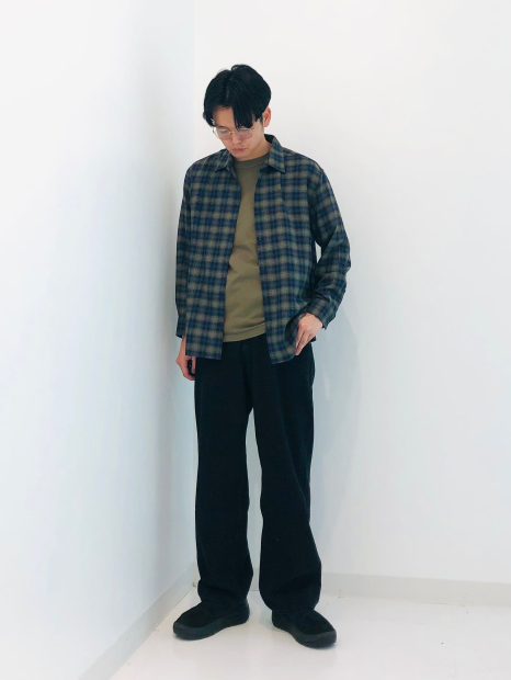 Фланелева сорочка Uniqlo в клітинку 1159831136 (Синій/Зелений S)