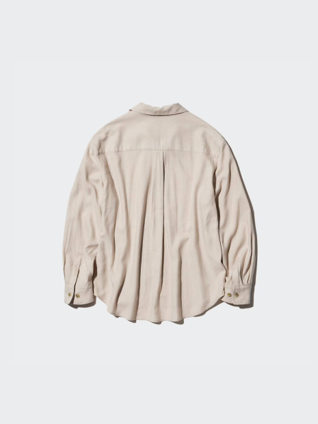 Женская фланелевая рубашка Uniqlo 1159833066 (Бежевый M)
