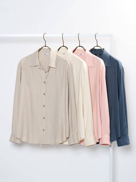 Женская фланелевая рубашка Uniqlo 1159833066 (Бежевый M)