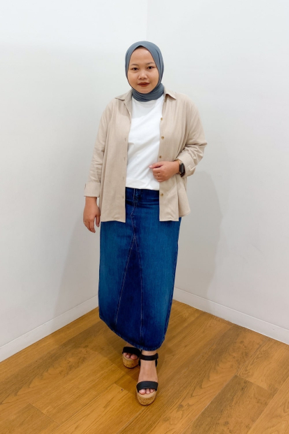 Женская фланелевая рубашка Uniqlo 1159833066 (Бежевый M)