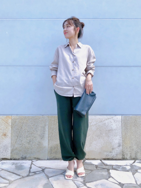 Женская фланелевая рубашка Uniqlo 1159833066 (Бежевый M)